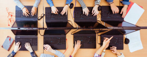 girls in computer lab coding